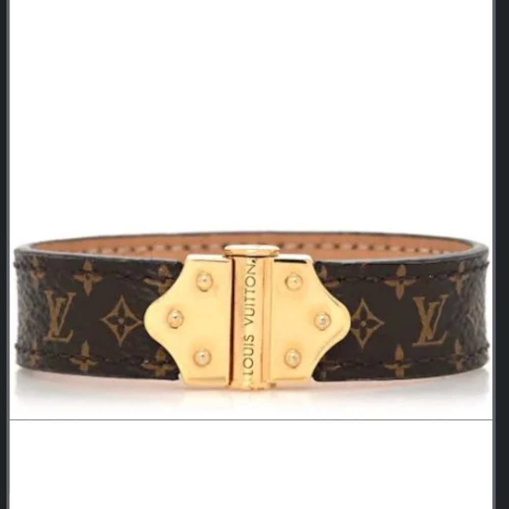 louis vuitton leather monogram nano bracelet